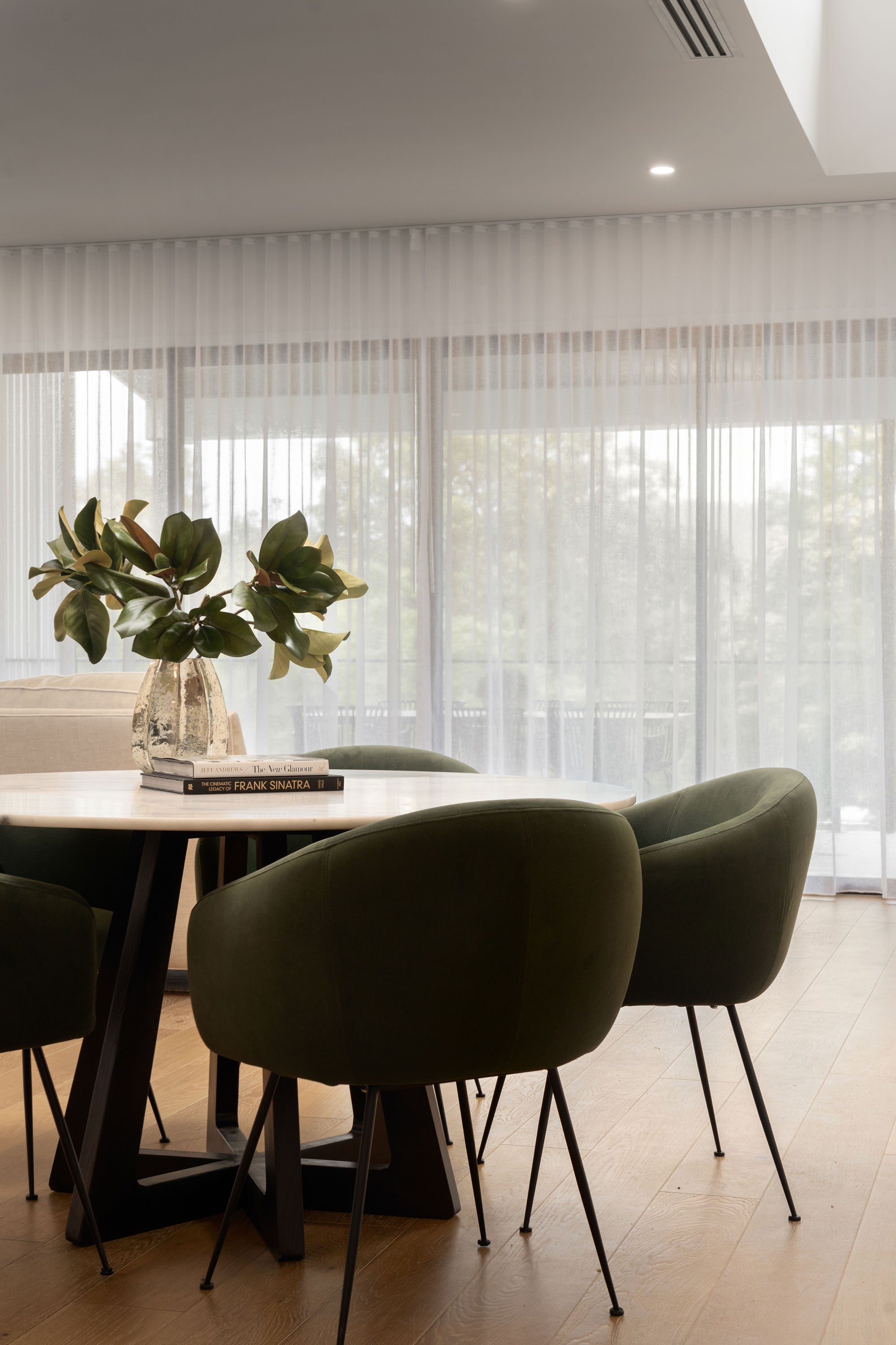 green black and white dining home styling with Staging furniture hire in Brisbane for real estate agents, owners and sellers